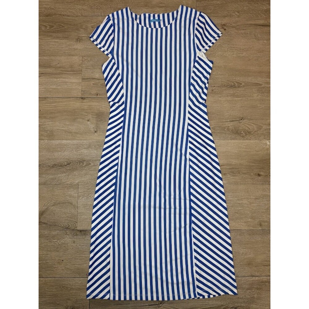 Blue White Striped Dress XS New Without Tags Preppy Coastal